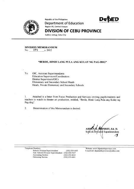 depedcebuprovince.gov.ph memo